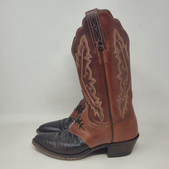 Lucchese 1883 Boots 6.5B Brown Lizard Leather Two Tone Cowboy Western Cowgirl - Picture 5 of 15